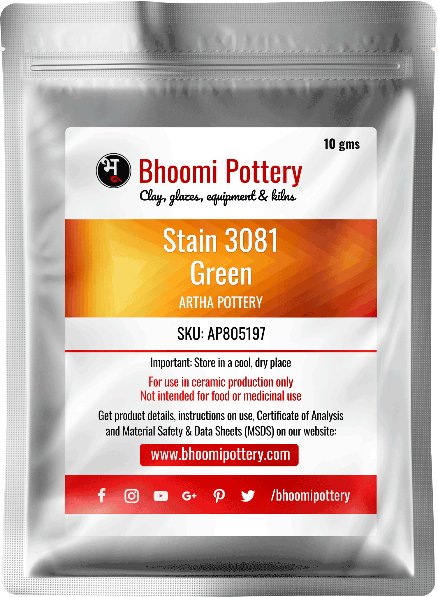 Artha Pottery Stain 3081 Green 100 gms for sale in India - Bhoomi Pottery